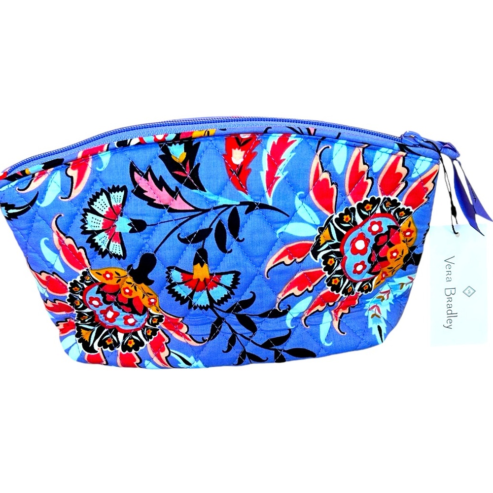 NWT Vera Bradley Medium Travel Cosmetic Bag “Mural Garden” Lined